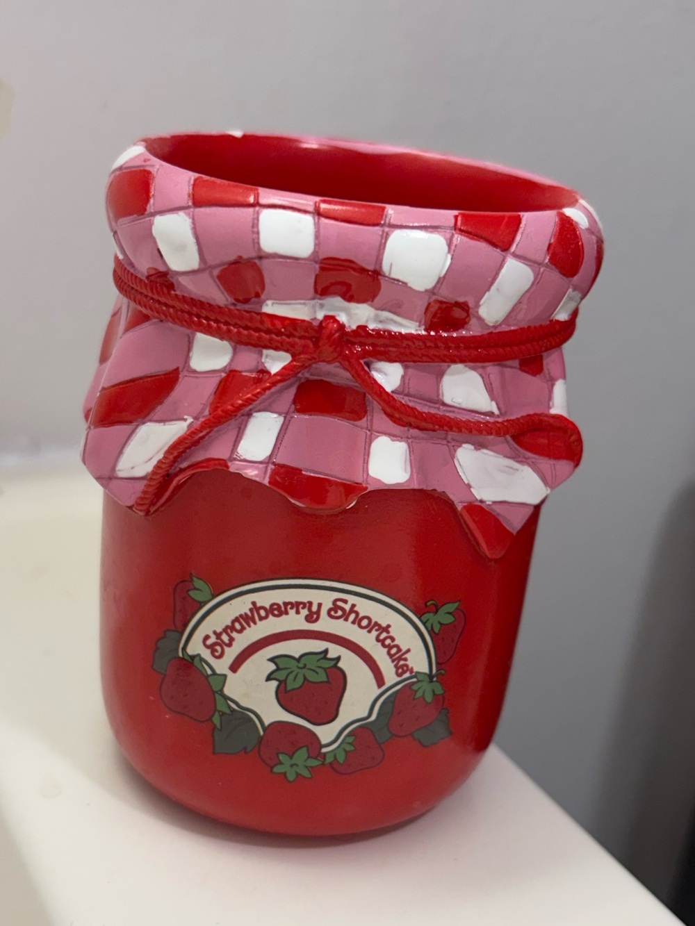 Strawberry Shortcake Ceramic Jar with Gingham